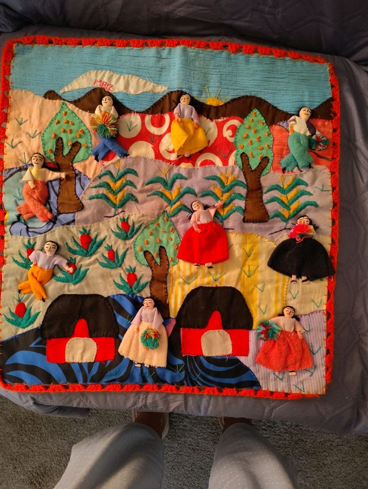 South American Folk Art Textiles Traditional Arpillera 18