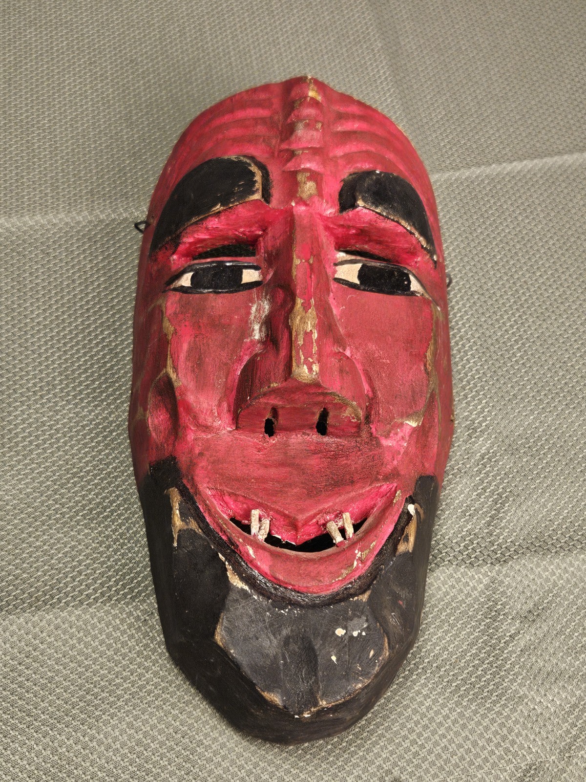 Vtg Handcraved Wooden Mexican Mask 11x6\