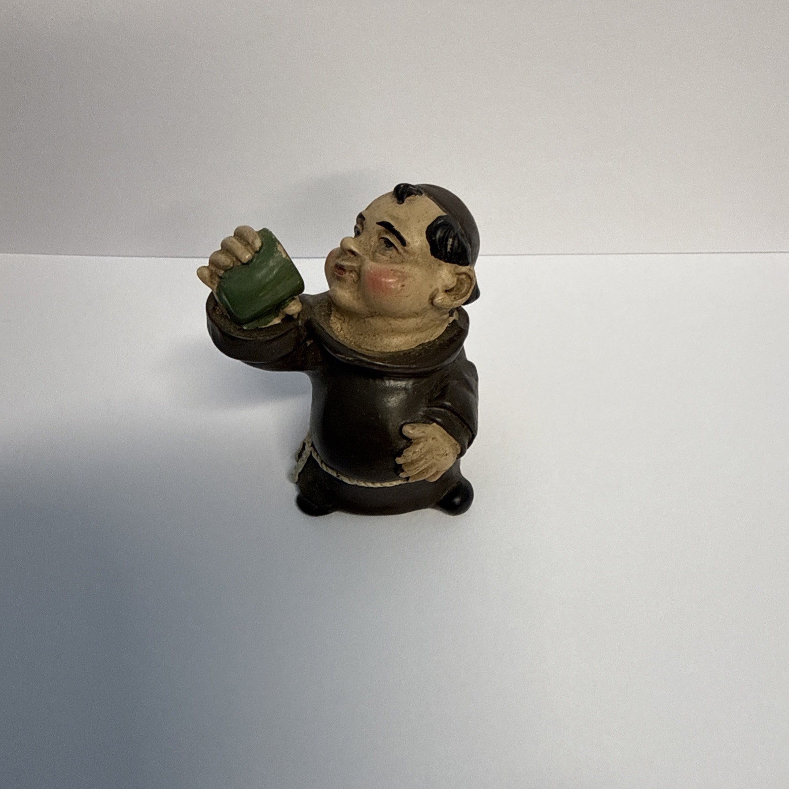 Vintage 1970s Resin Wine or Ale Drinking Monk Friar Figure