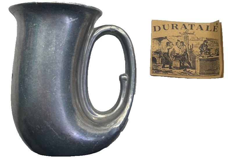 Vintage Italian Pewter Horn Mug 14 oz Duratale by Leonard Qty 4 NWT Make Offer
