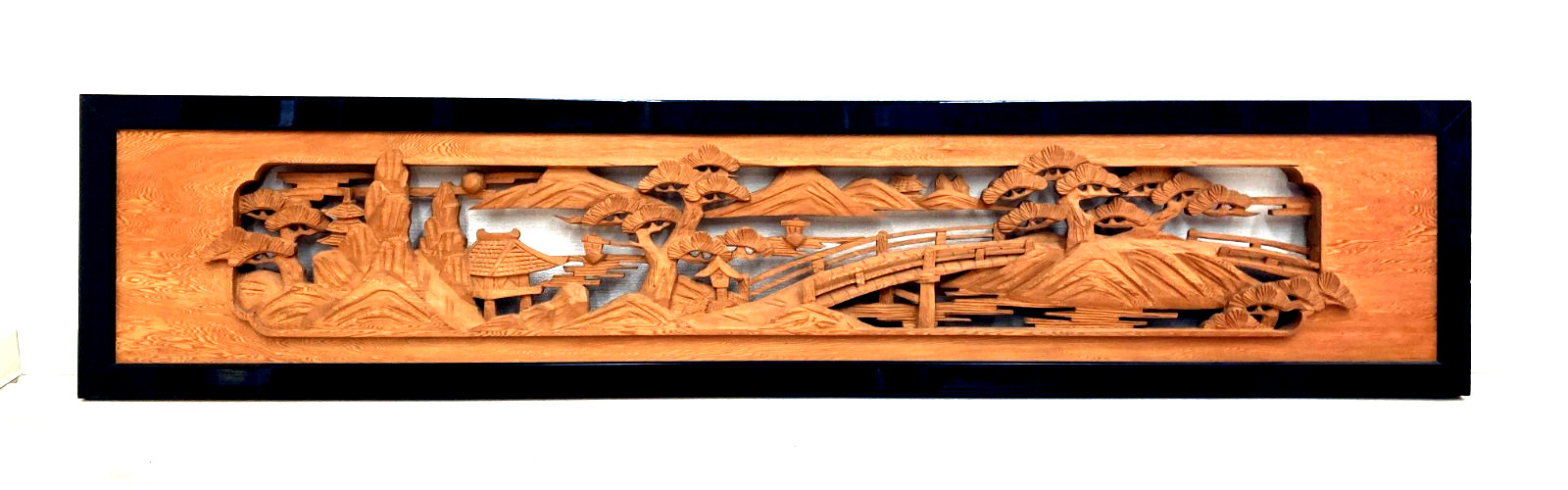 Vintage Japanese Ranma Wood Carving Castle Pine ​Shinto shrine Re0227