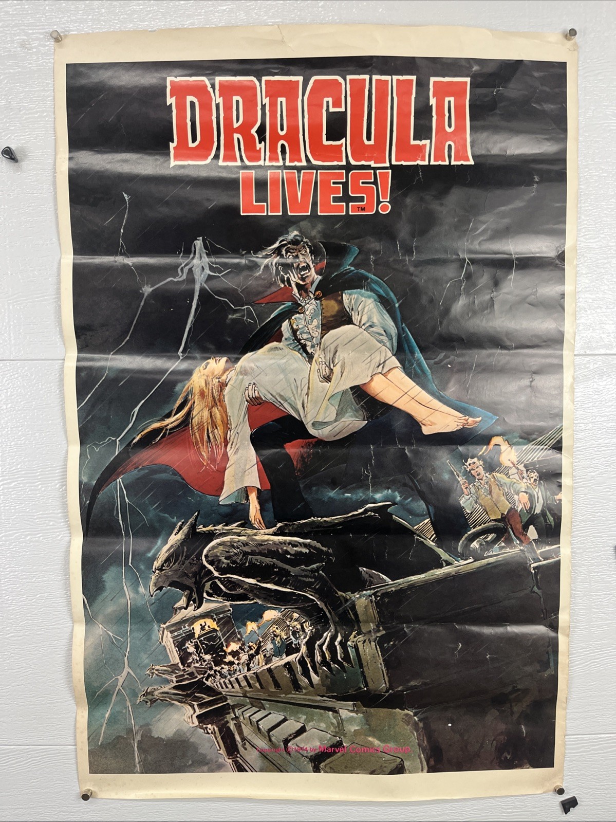🔥RARE🔥 1974 Marvel Comics Group Dracula Lives 23”x35” Poster 