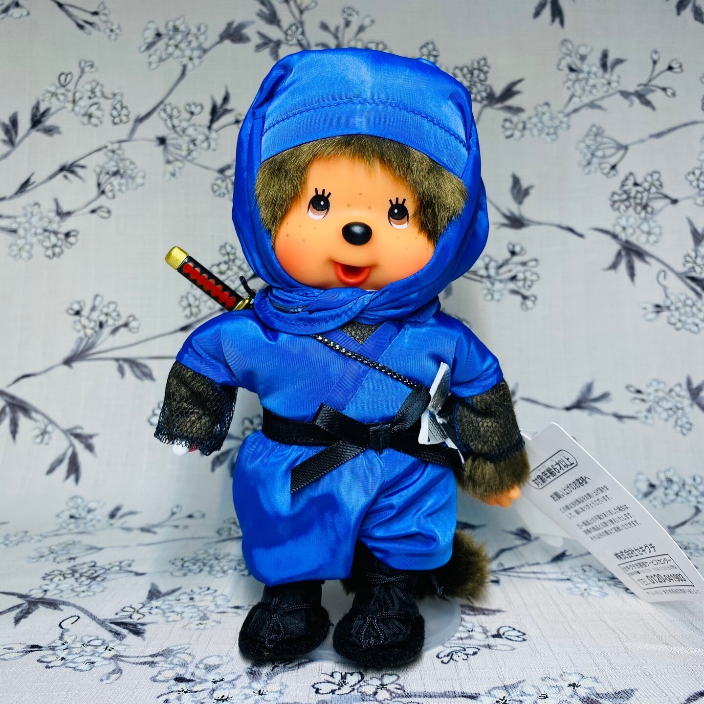Monchhichi Ninja boy plush S size with tag Rare new arrival monkey doll