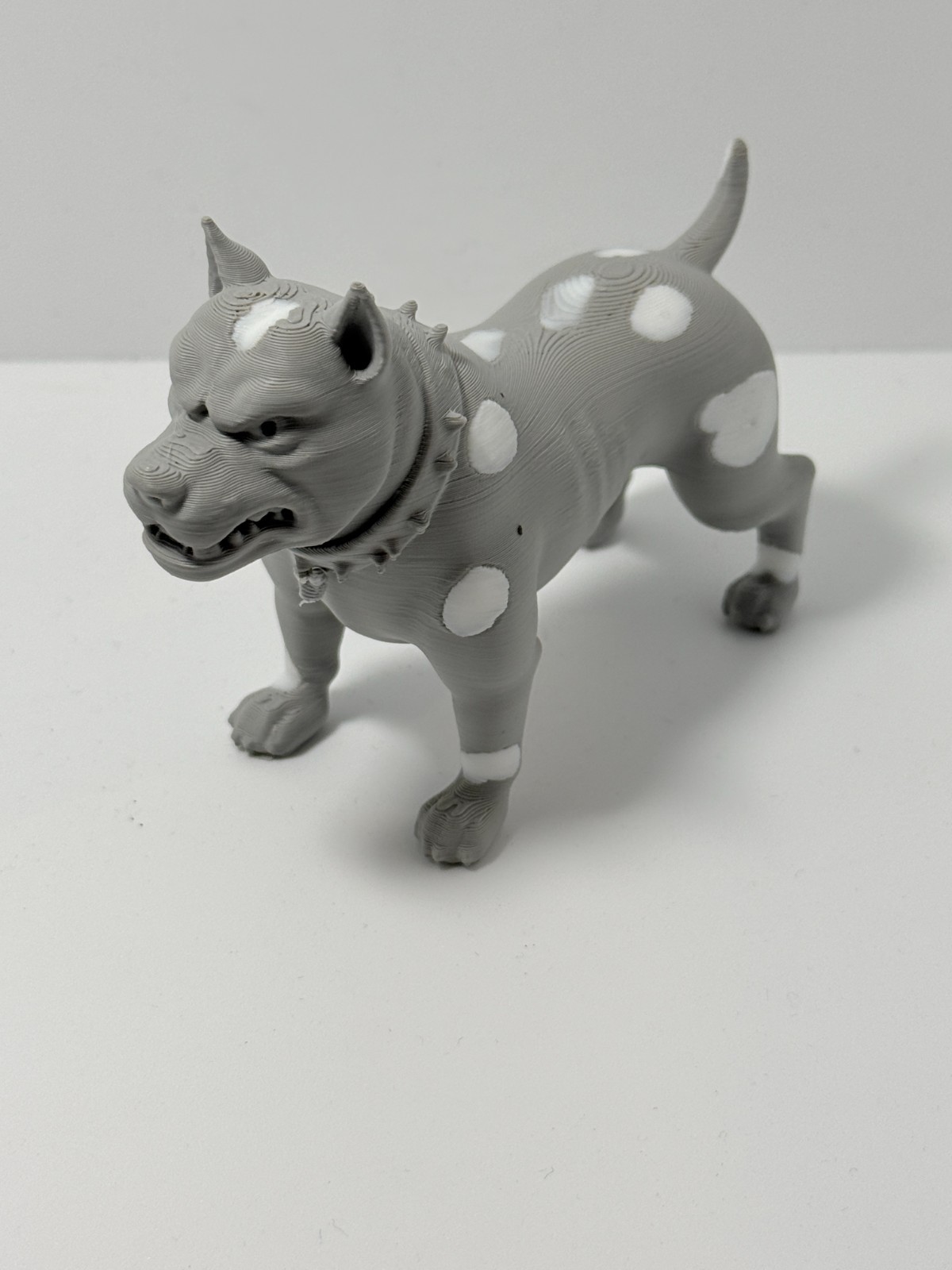 Pitbull Gray Dog 3D Printed Figure 3\