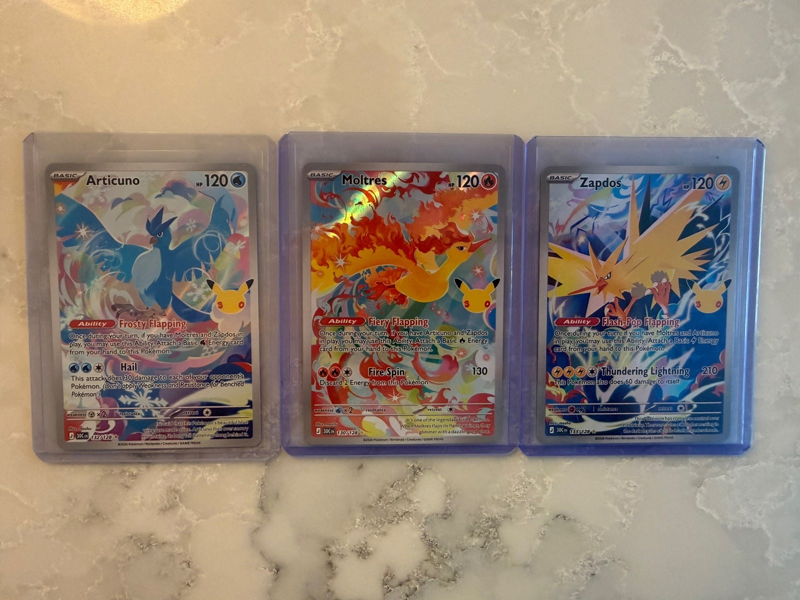 Legendary Birds | Moltres, Articuno, Zapdos | Pokemon 30th Anniversary IR 3 Set