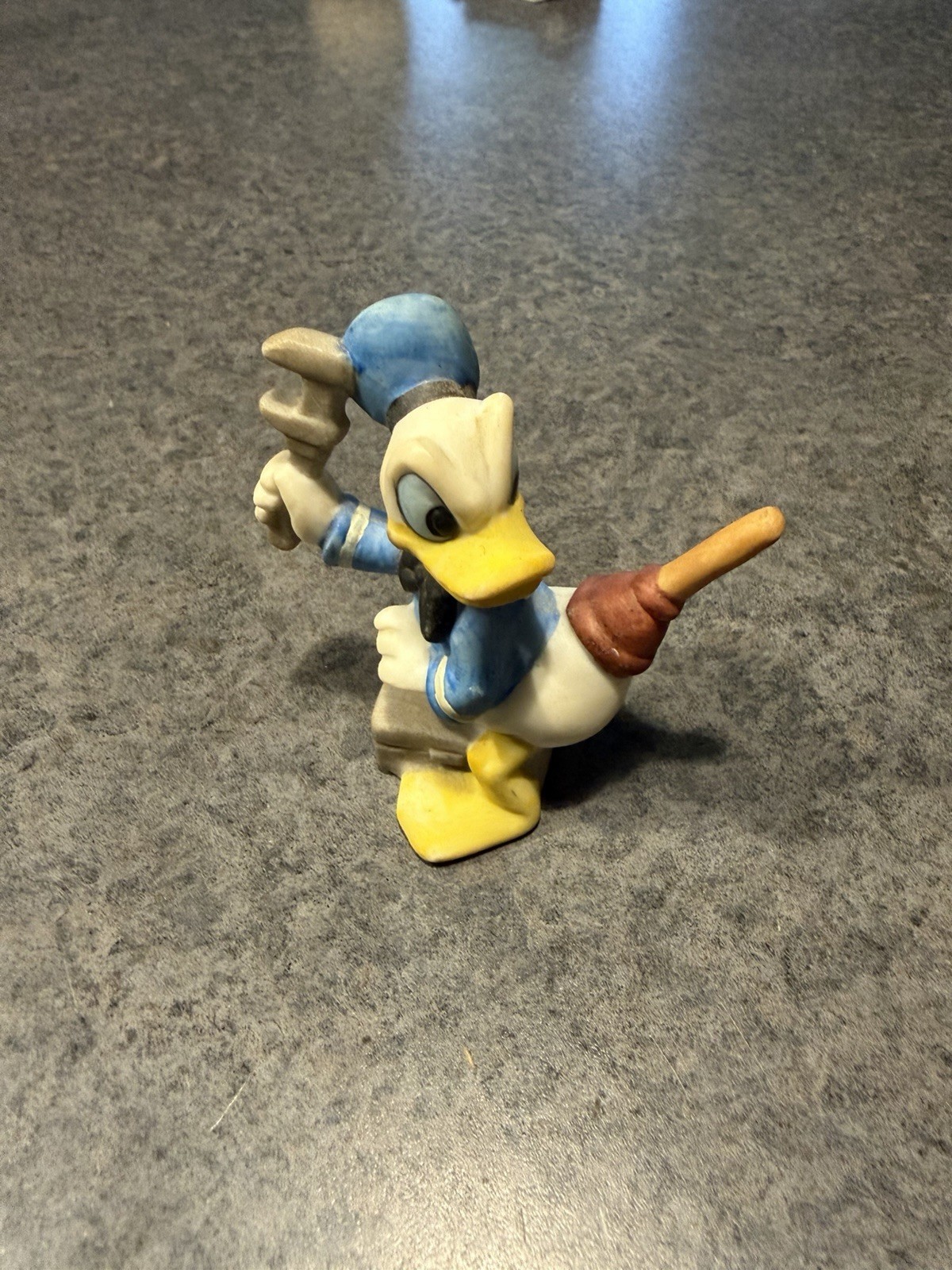 Donald Duck Ceramic Figurine circa early 70’s Plumber