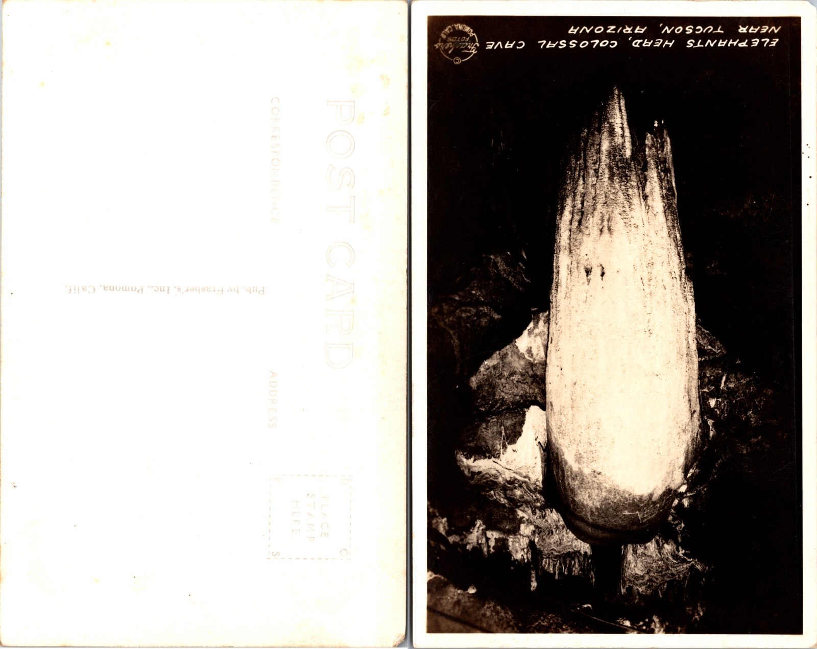 RPPC Elephants Head Colossal Cave Arizona AZ Real Postcard