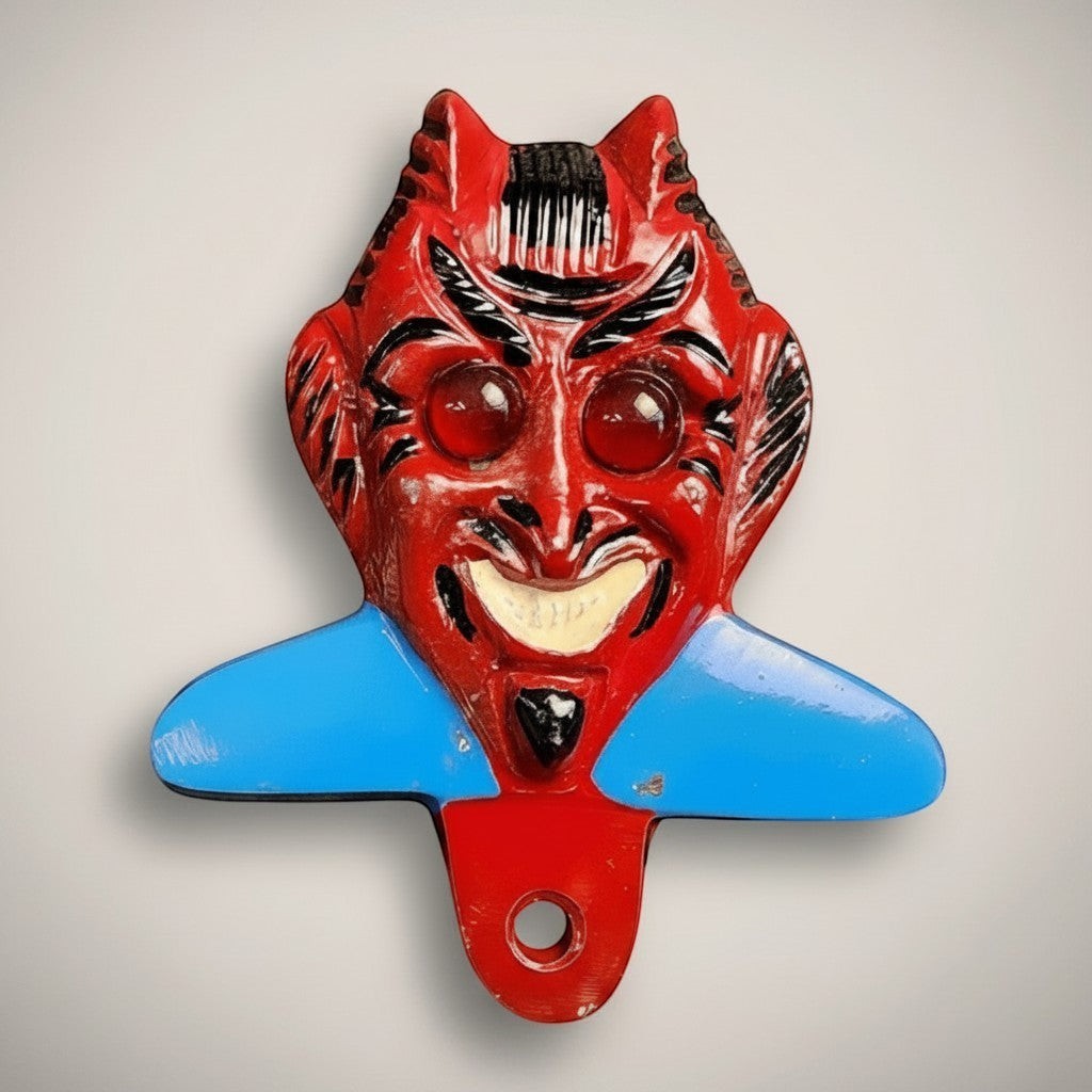 Red Devil with Jeweled Eyes FOB License Plate Topper