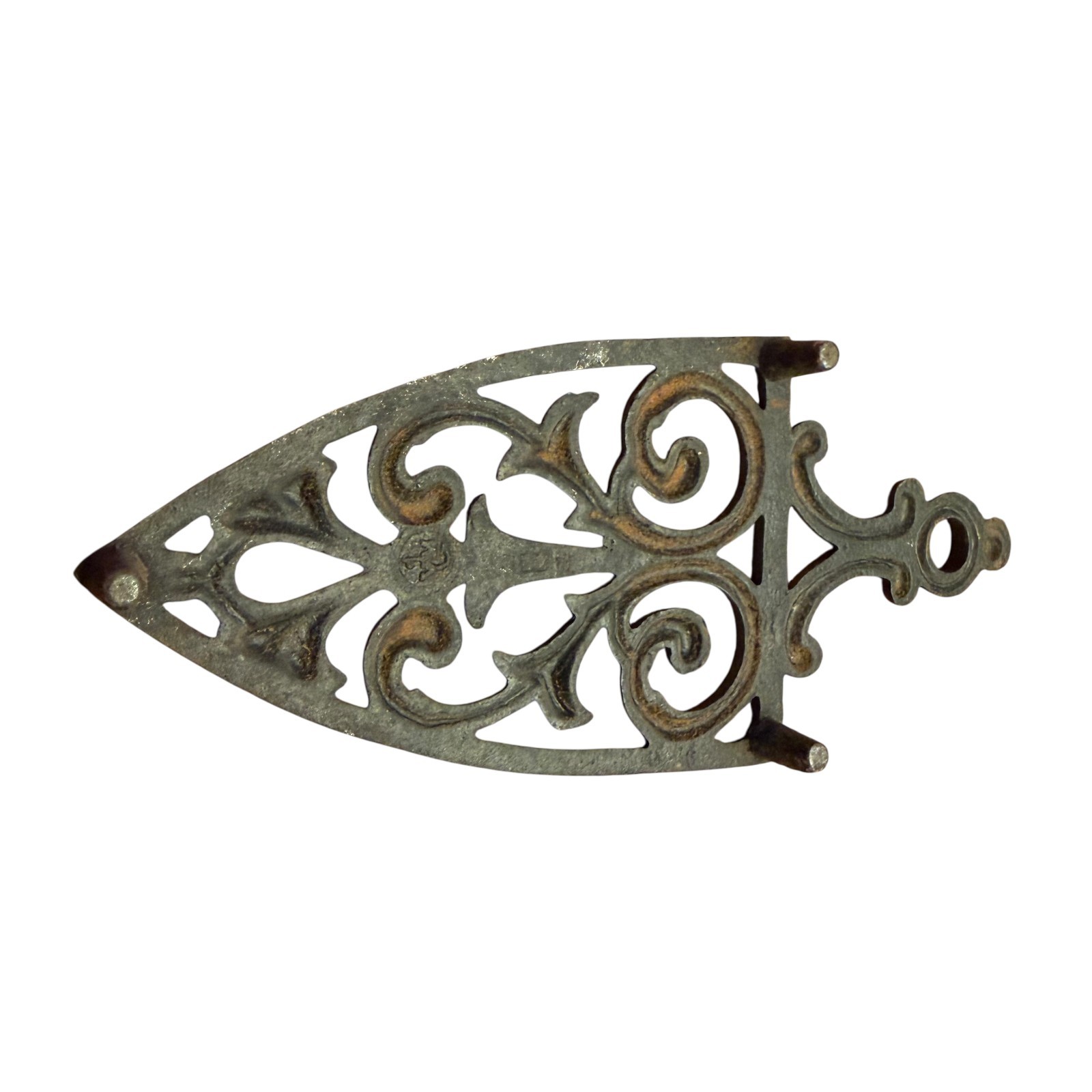 VTG  Cast Iron Wilton Sad Iron Trivet 1894 Victorian Pattern