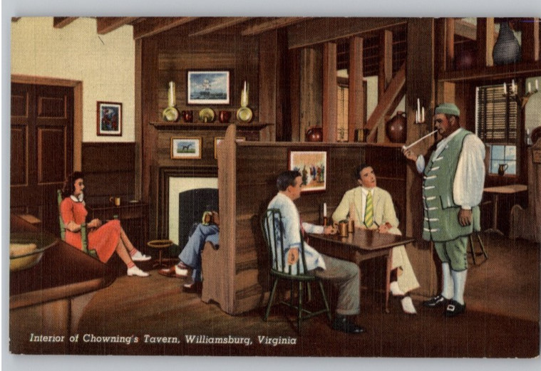 Interior Of Chowning\'s Tavern, Williamsburg, Virginia Postcard