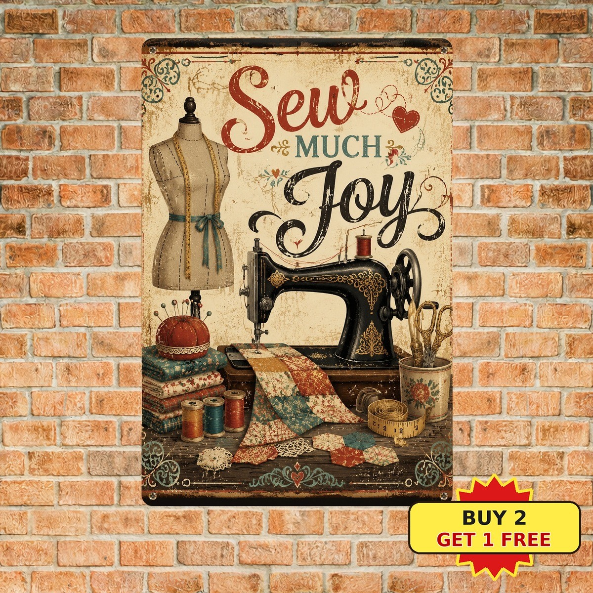 Black Cat Sewing Room Craft Hobby Vintage Style Caf�� Shop Metal Tin Sign Plaque