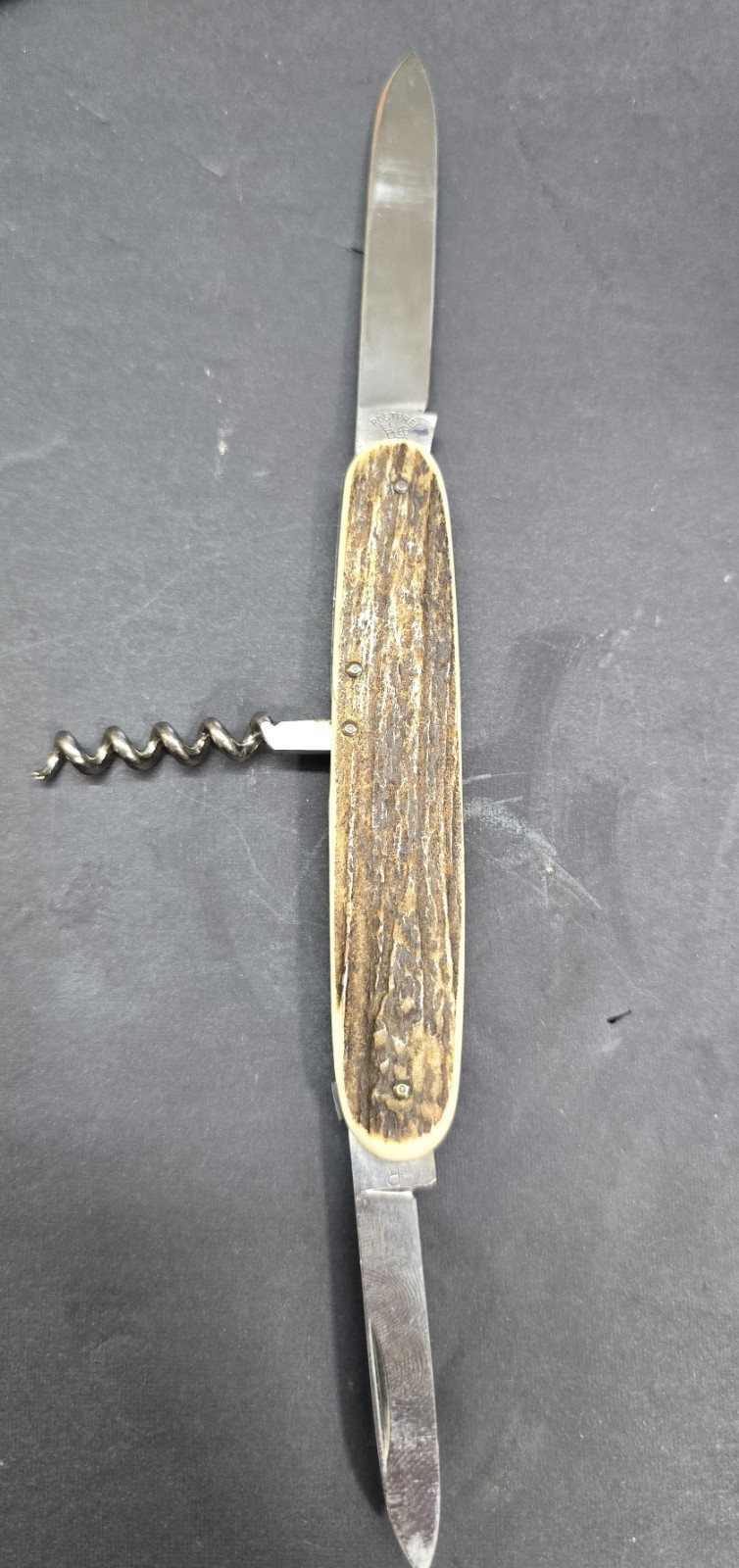 Vintage Bonsa Solingen Germany Stag Pocket Knife 2-Blade Corkscrew