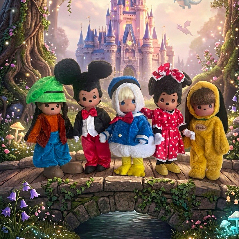Disneys Fabulous Five 12 inch Precious Moment Set by Linda Rick SIGNED SET OF 5