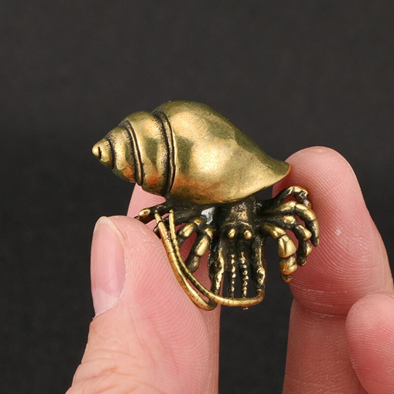 Brass Hermit Crab Figurine Statue House Office Decoration Animal Figurines