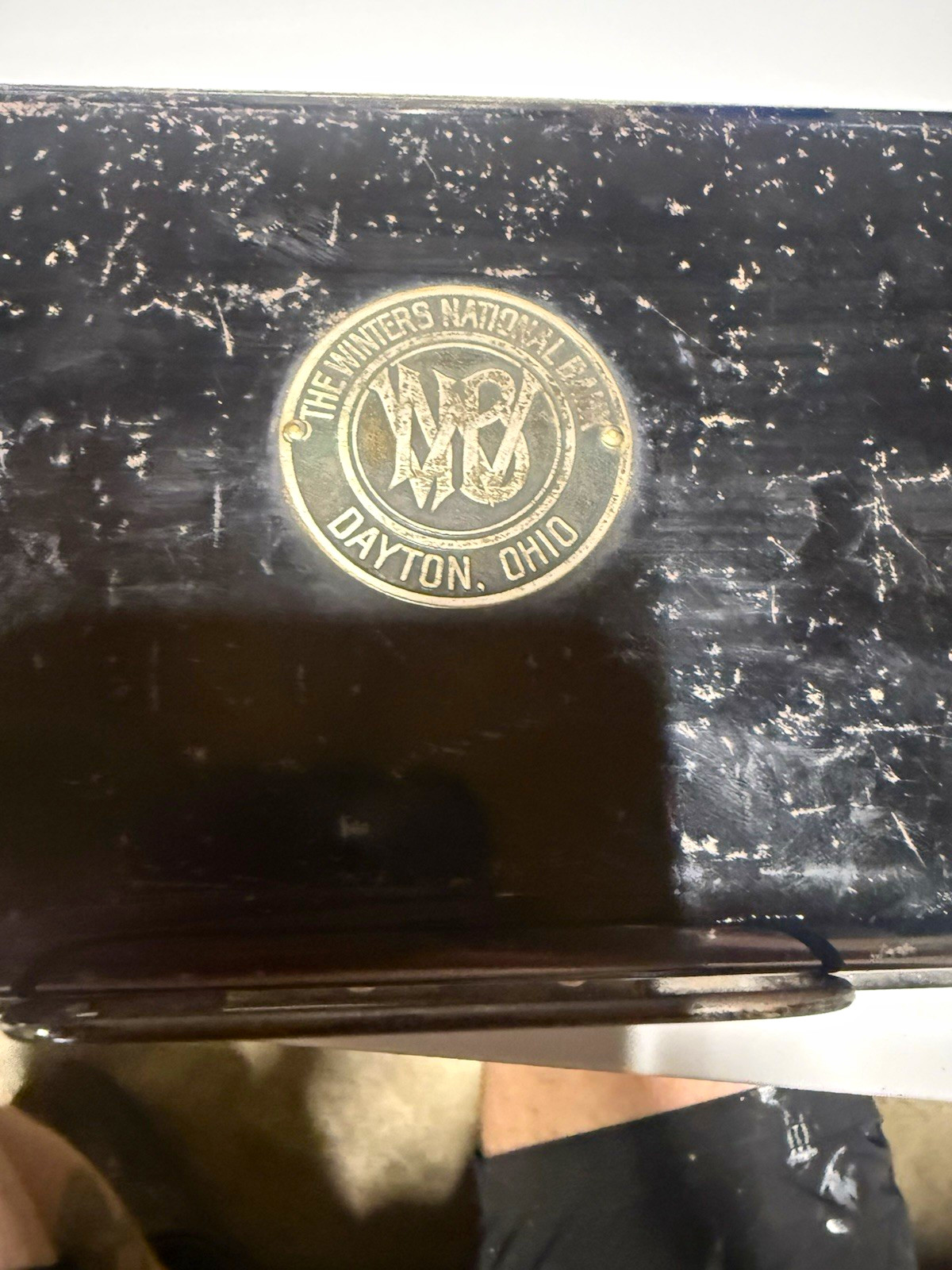 The Winters National Bank Dayton Ohio Vintage Metal Coin Bank Money Box Black