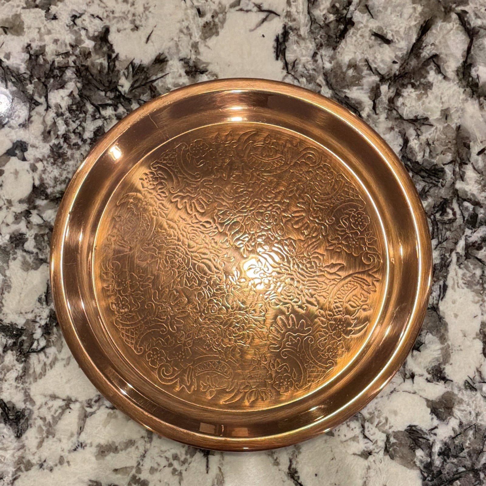 Vintage Princess House Heritage Collection Solid Copper Serving Tray 12 Inch