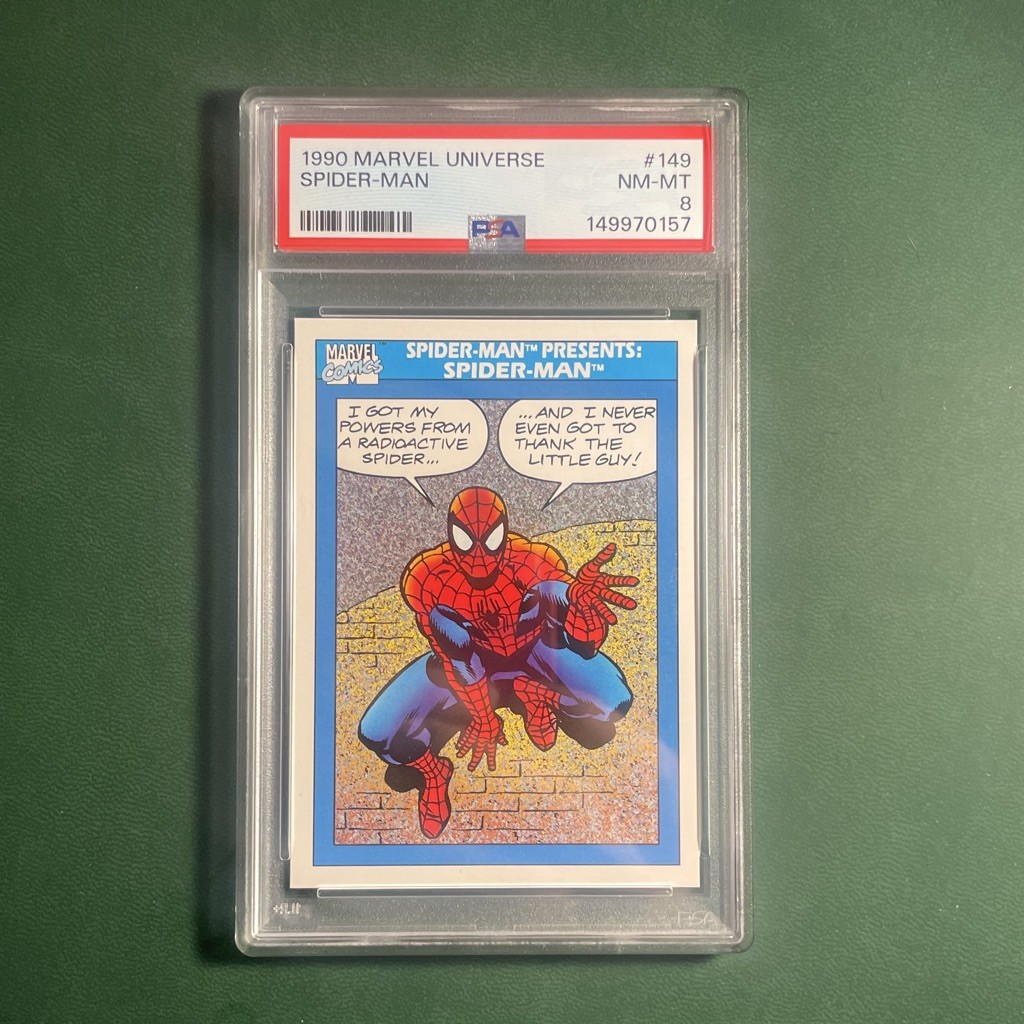 1990 MARVEL UNIVERSE #149 SPIDER-MAN PSA 8