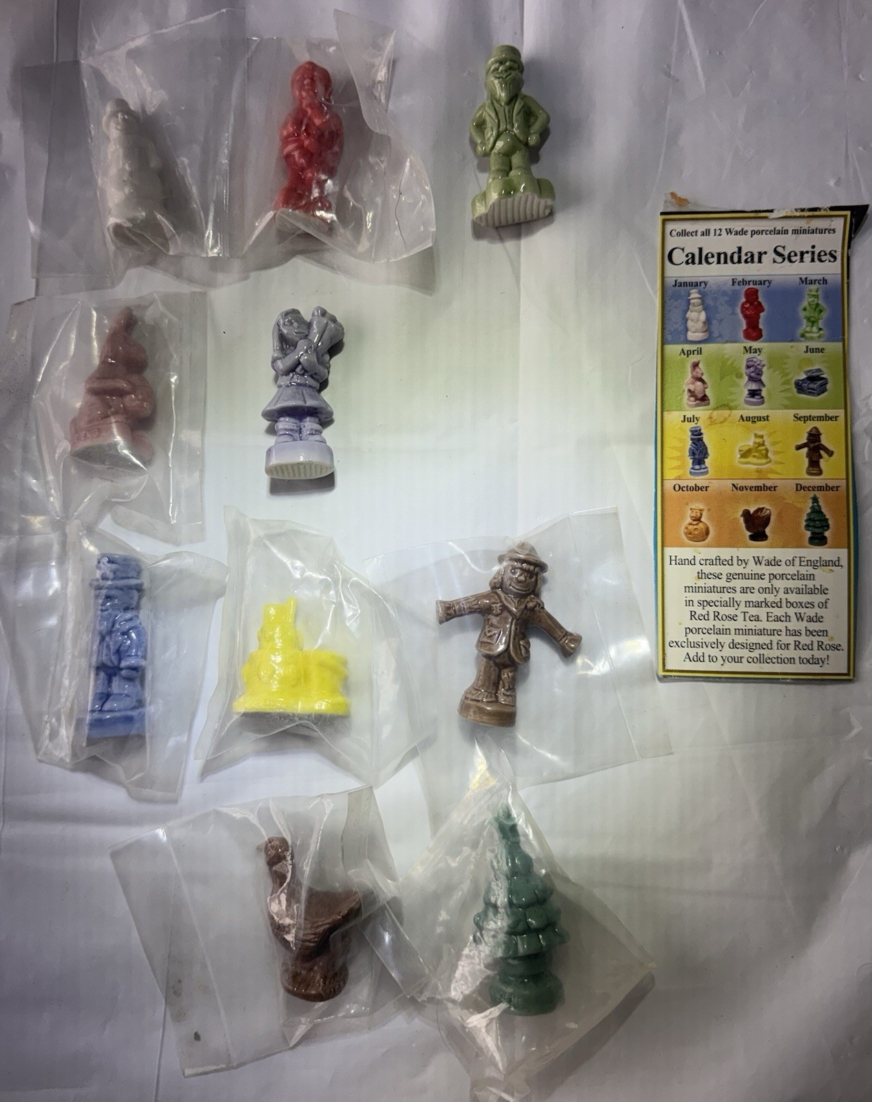 Wade Mint Starter Set, Calendar Series (10/12) Figurines W/8 Sealed NIP w/ Guide