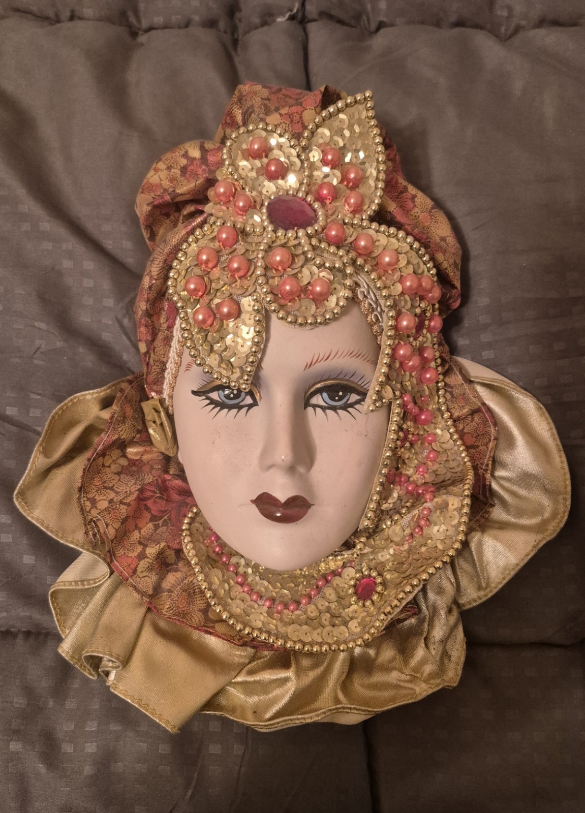Vintage Porcelain Doll Face Wall Hanging