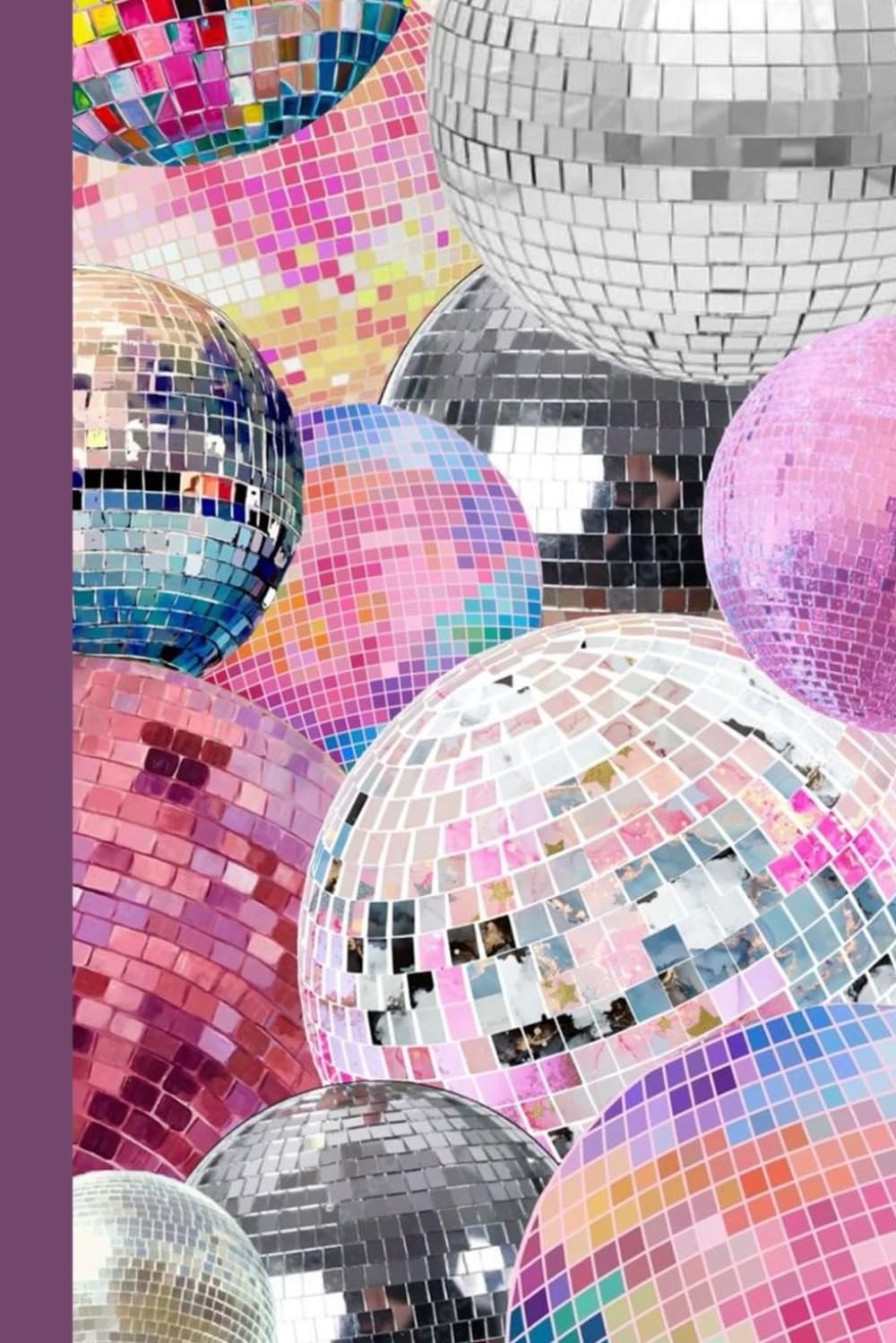 Disco Mirror Ball Notebook: Fun Pretty Aesthetic Women's 100 Page Lined Journal