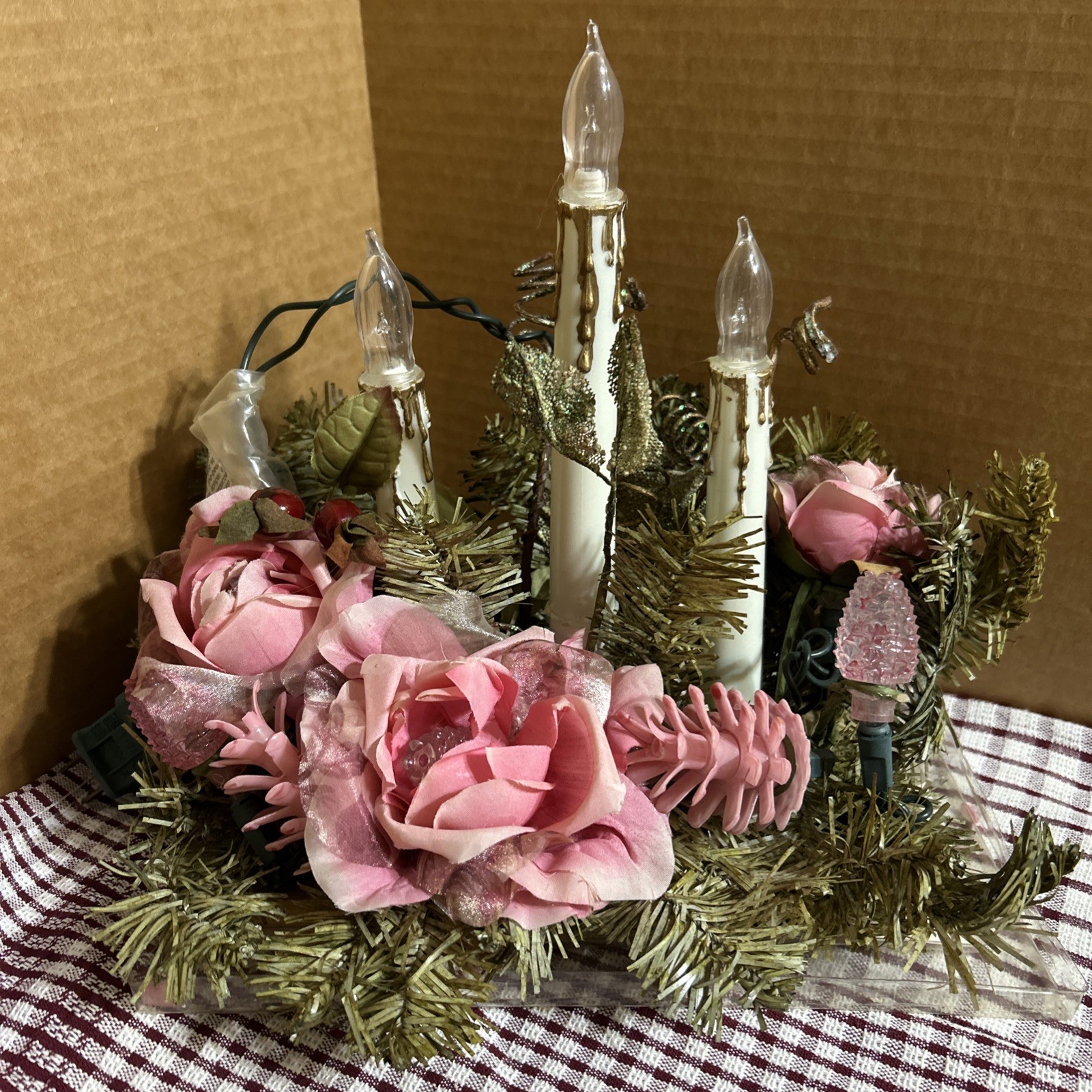 Vintage  3  Lights Candolier Arrangement -  Beautiful