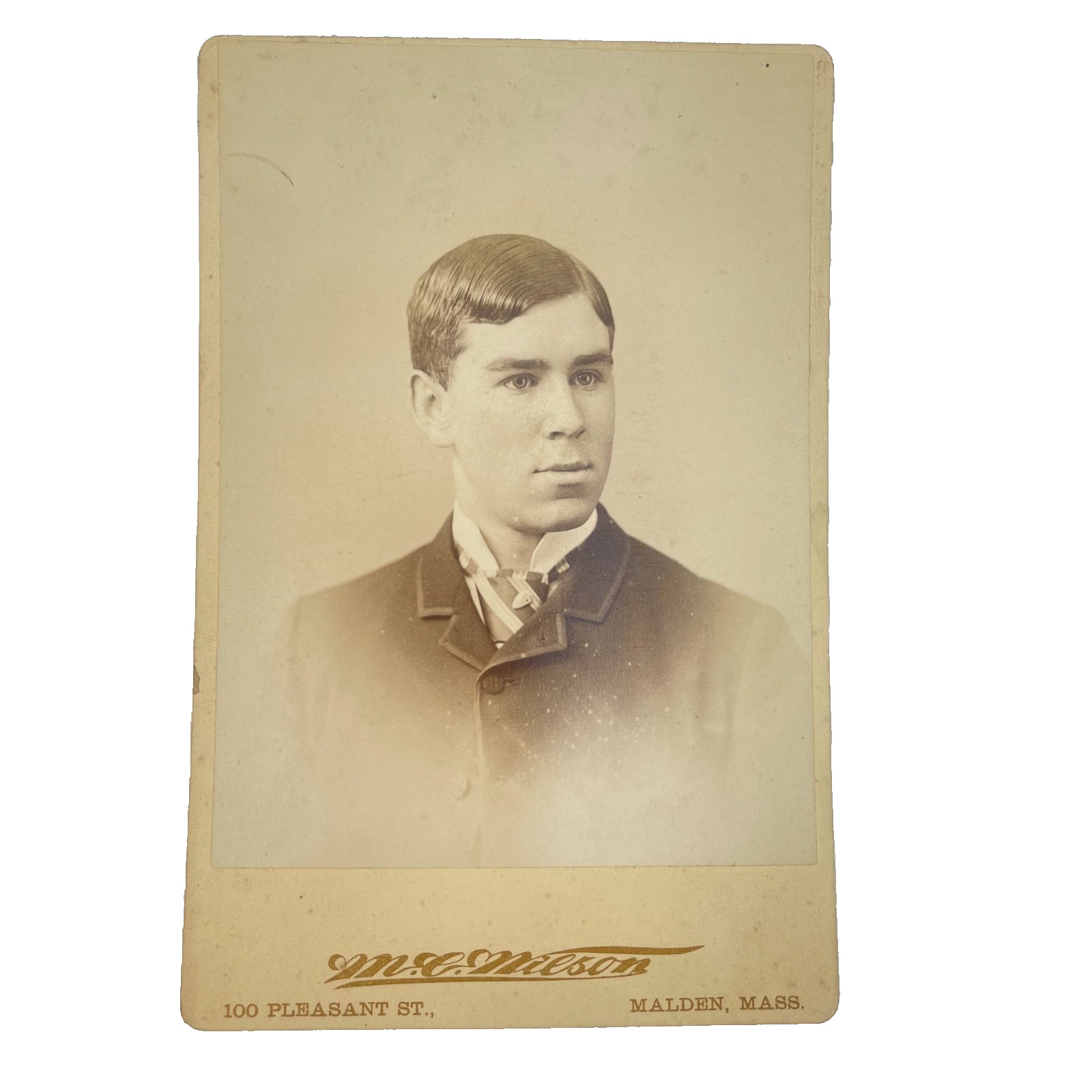 Cabinet Card Man Malden Circa 1890s M C Nilson Handsome Antique
