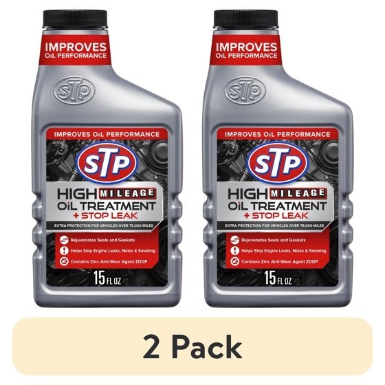2 pack STP High Mileage Oil Treatment and Stop Leak Additive, 15 fl oz