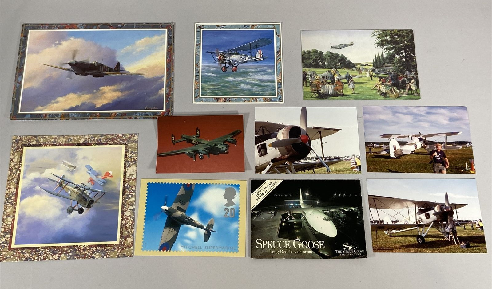 Postcard Card Lot UK RAF Military WWII B-25 RJ Mitchell Supermarine Spruce Goose
