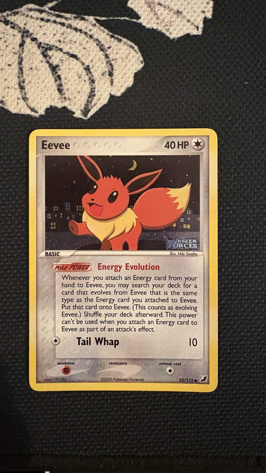 VERY NEAR MINT Eevee 55/115 EX Unseen Forces Reverse Holo Stamped
