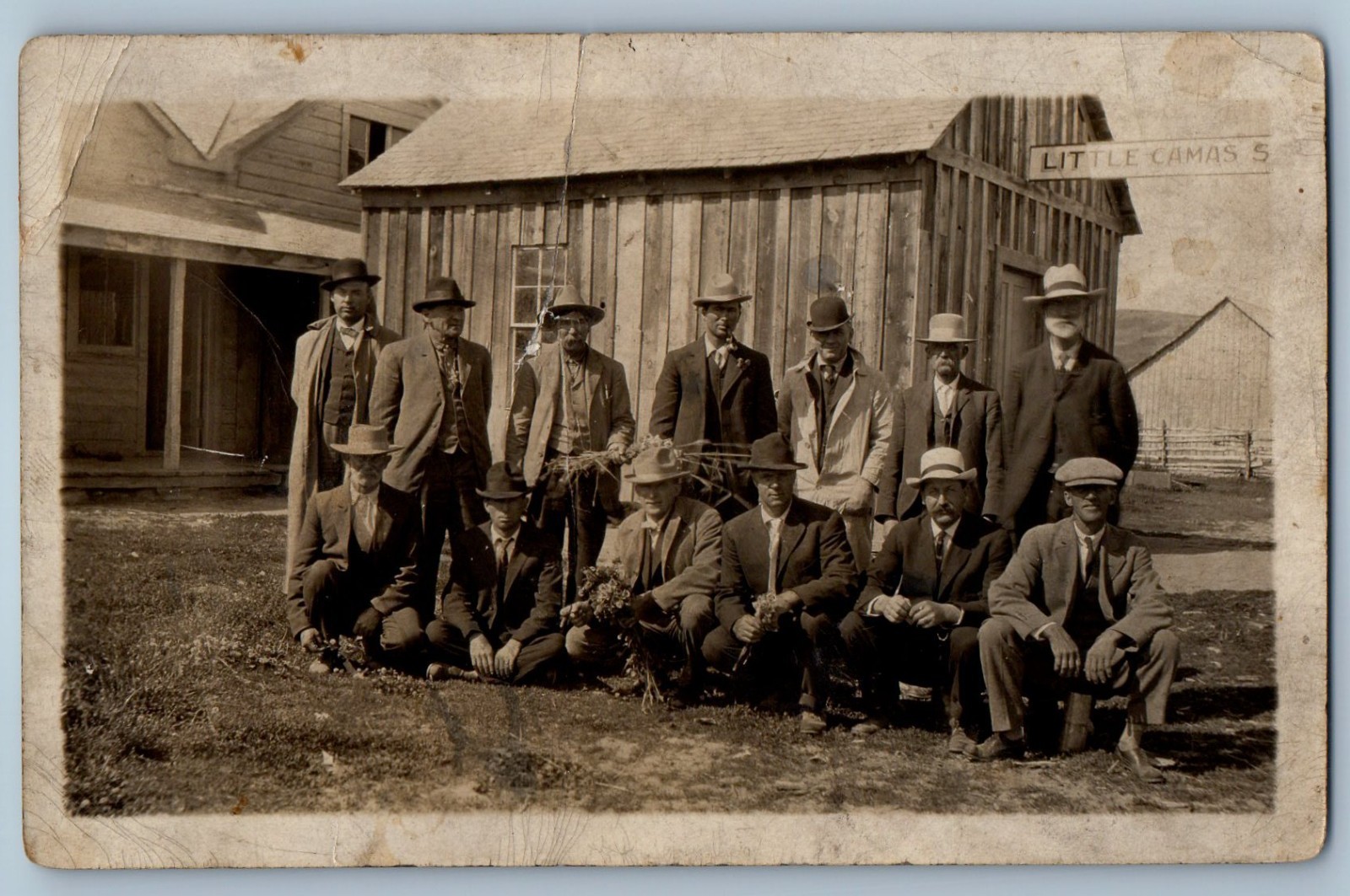 c1910\'s Men At Little Camas Idaho ID RPPC Photo Posted Antique Postcard