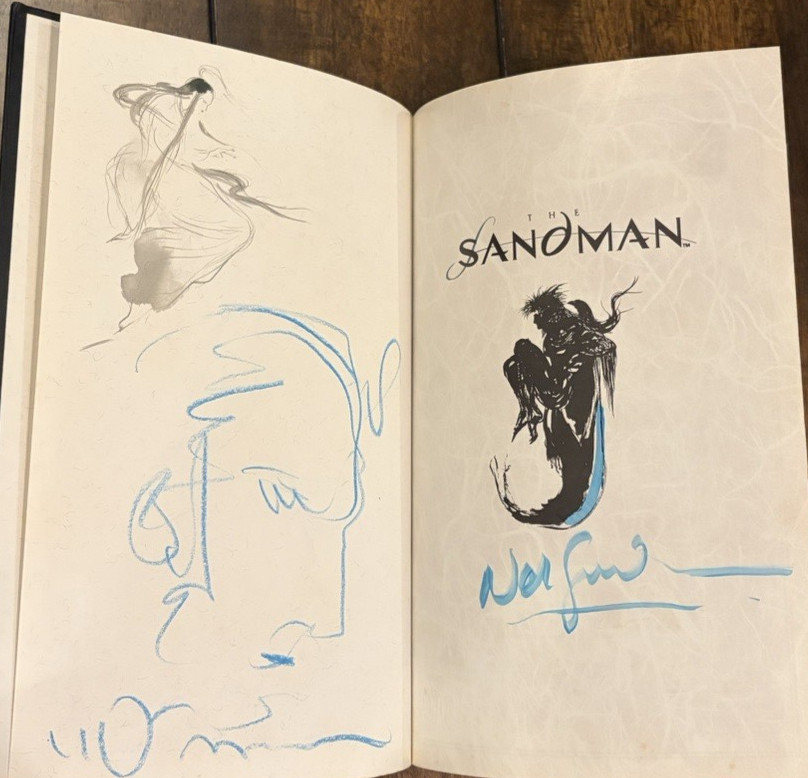 SIGNED & SKETCH Sandman: Dream Hunters Yoshitaka Amano & Neil Gaiman 1st Edition