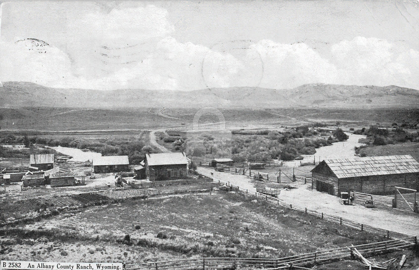 Albany County Ranch Wyoming Birdseye View of City Postcard Copy