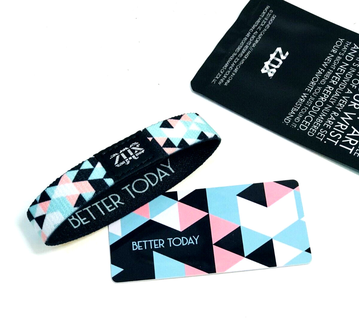 ZOX **BETTER TODAY** Silver Single Mystery Medium Wristband w/Card  NIP