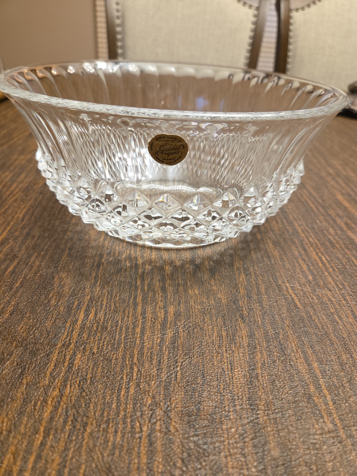 VTG Cristal D’arques Crystal Diamond Point Bowl 9x4 VTG Cristal D’arques Crystal Diamond Point Bowl 9x4