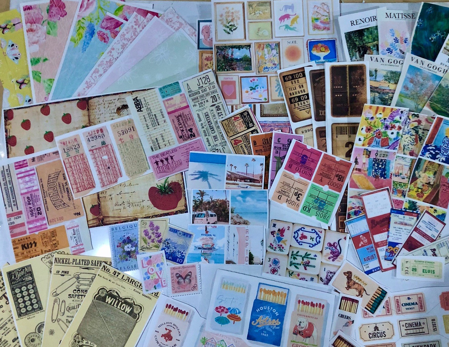 Junk Journal Ephemera- 50 Cut Outs-Random-No Duplicates 