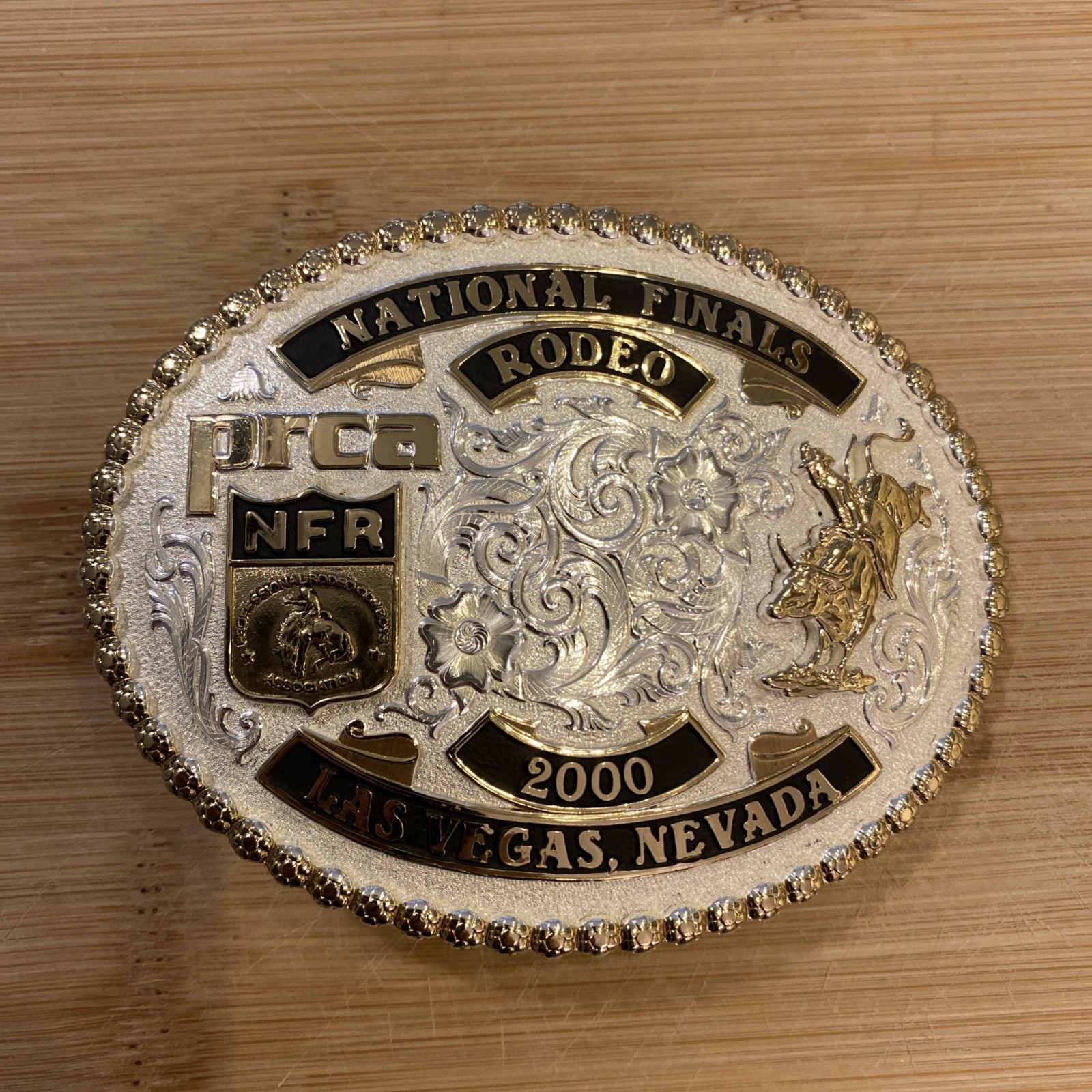 2000 NFR Las Vegas National Finals Rodeo Belt Buckle PRCA Montana Silversmiths