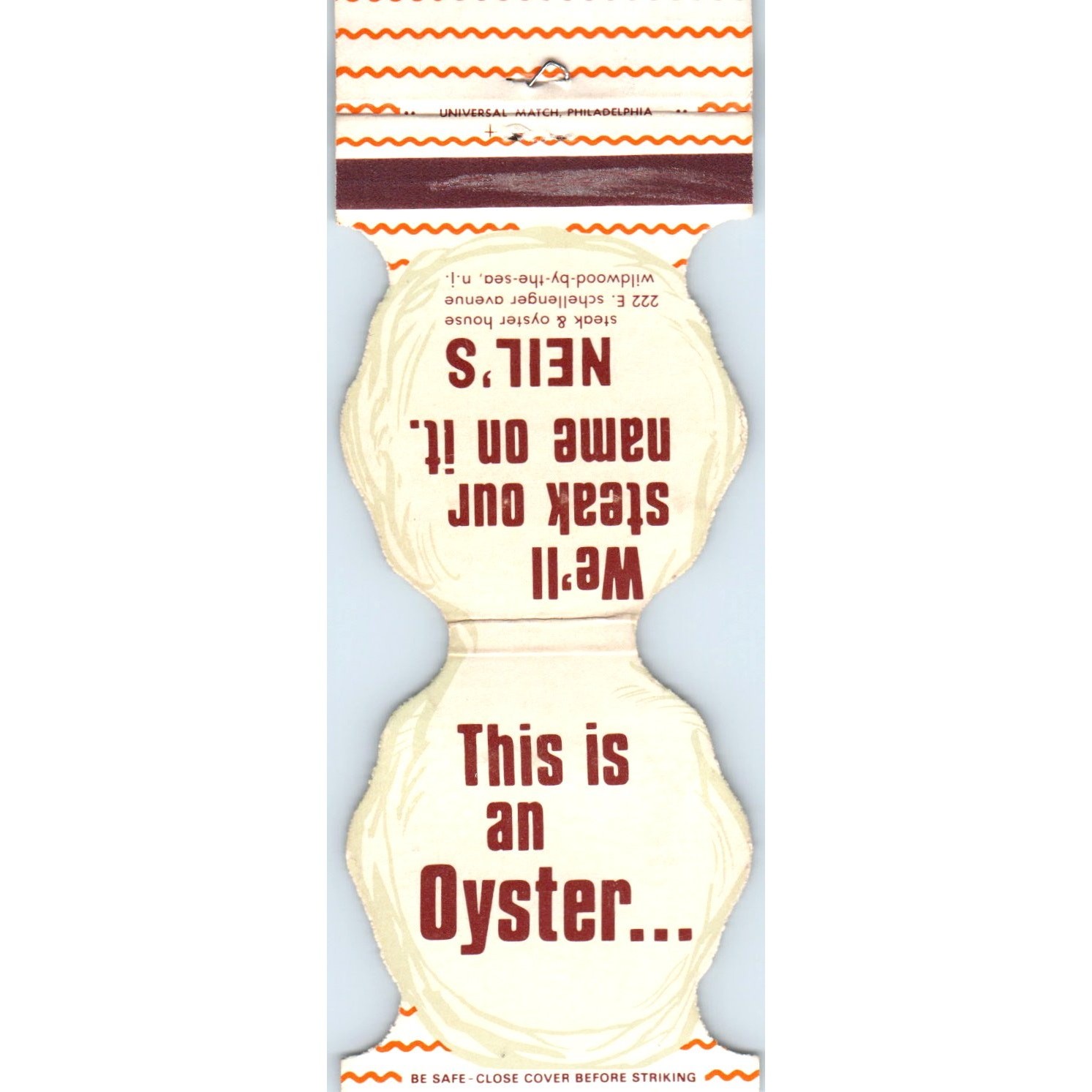 Neil\'s Steak & Oyster House Wildwood-By-The-Sea NJ Matchbook Cover SA6-M3