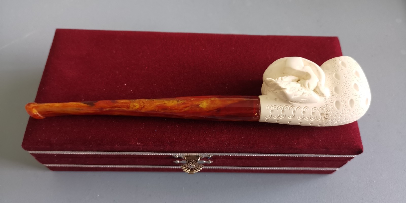 NEW High Quality Meerschaum Pipe With Box NEW High Quality Meerschaum Pipe With Box