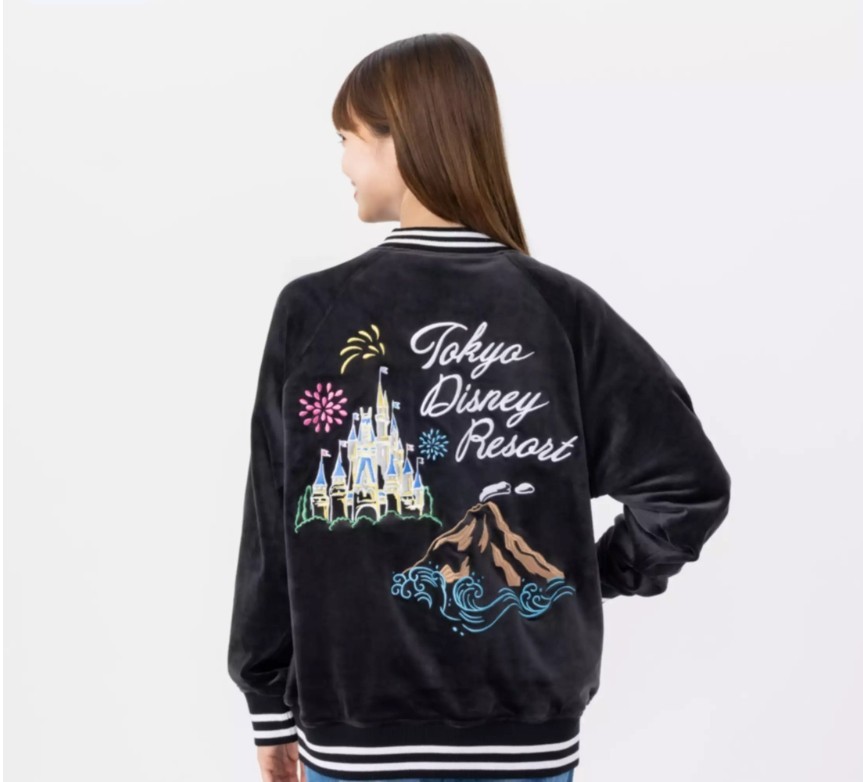 Tokyo Disney Resort Mickey Cinderella Castle Embroidered Velour Jacket Mickey