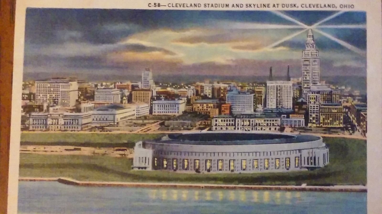 Cleveland Stadium Vintage  Postcard From 1930\'s thru Early 1950\'s  #C-58 C. Tech