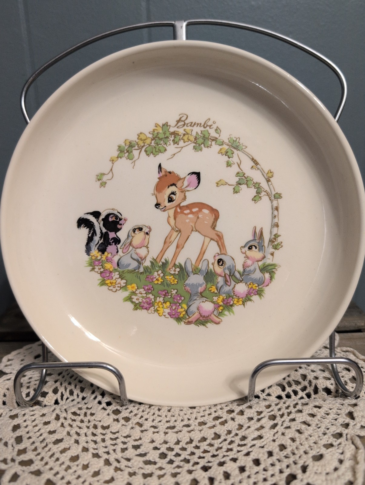 Vintage 1940s Bambi Plate by Shaw and Walt Disney World