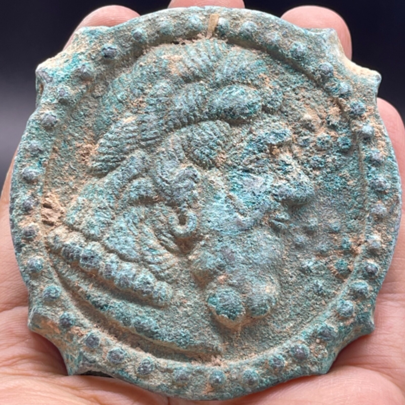WONDERFUL ANCIENT ANCIENTGREEK BRONZE UNIQUE PENDANT 300-400AD