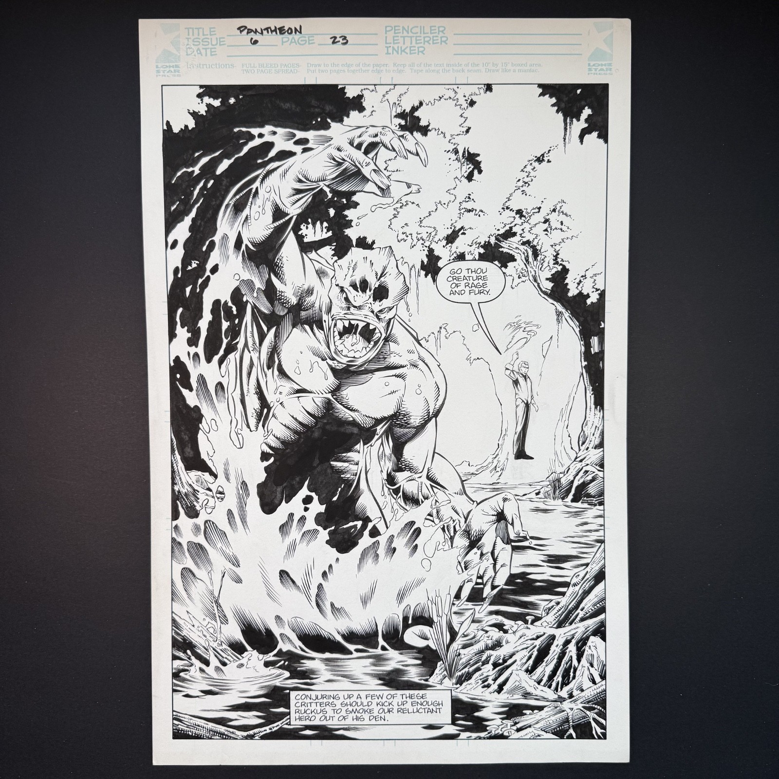 Pantheon #6 Original Comic Art Published Splash Brian Hagan 1999 Bill Willingham