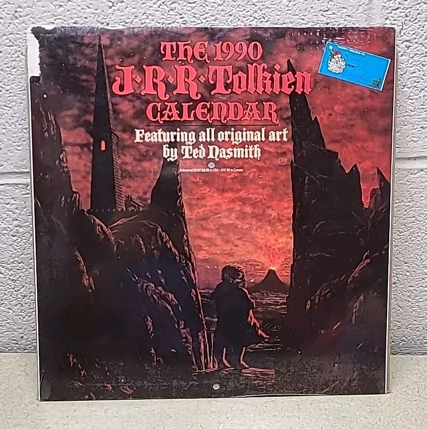 Vtg J.R.R Tolkien Calendar 1990 Hobbit Lord of the Rings Ted Nasmith Art SEALED