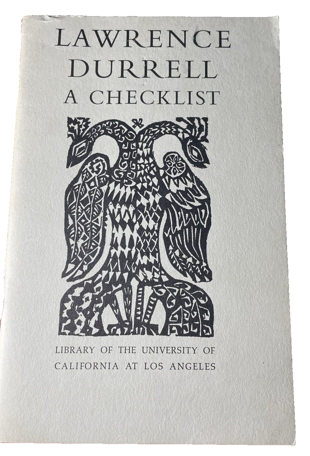 1961 UCLA Library Lawrence Durrell A Checklist Collection Donation Books Plate
