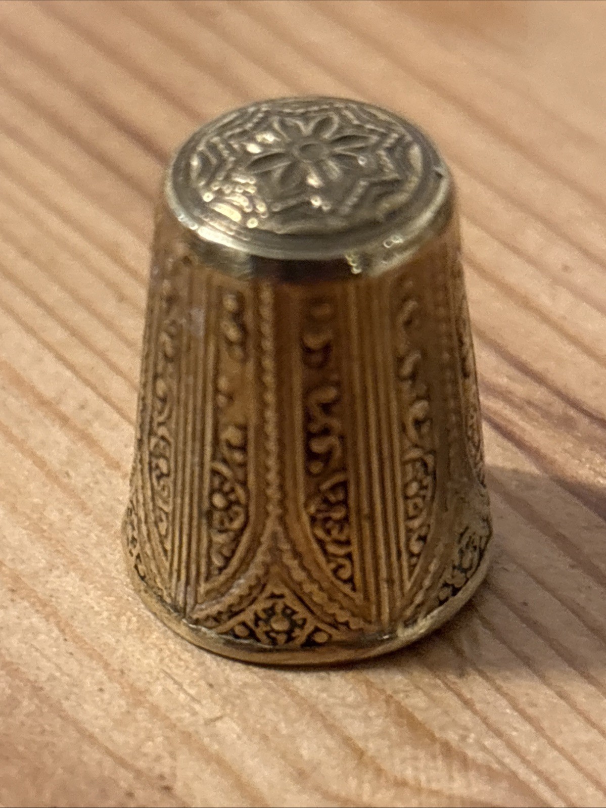 Antique Early 19c Late Georgian  Brass Sewing Collectibles Thimble