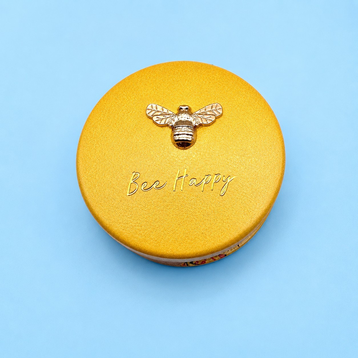 CGB Giftware Beekeeper Bee Happy Pill Box Compact Mirror w/ Box Gold -3516