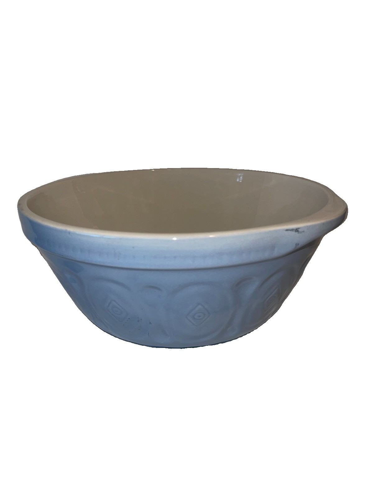 Vintage Large Stoneware Mixing Bowl Crofton Blue  