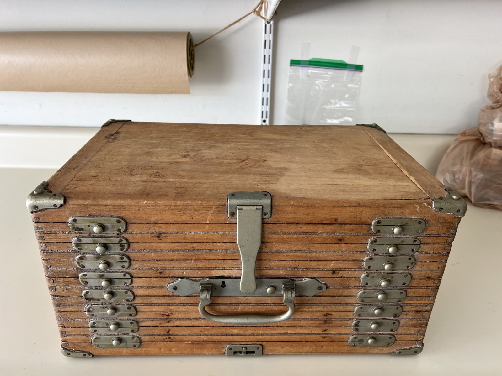 Vintage Oak 8 Drawer Machinist Tool Chest/Jewelry, Watchmaker Collector Case