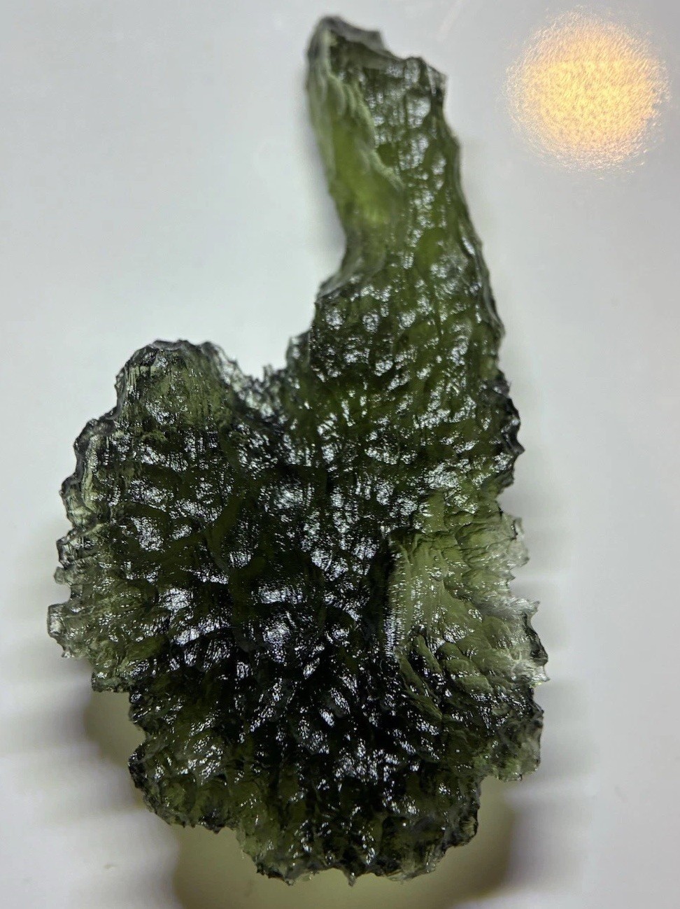 Moldavite 5.32G Curved Drop Shape Tektite From Chlum Unique Collectors Quality 